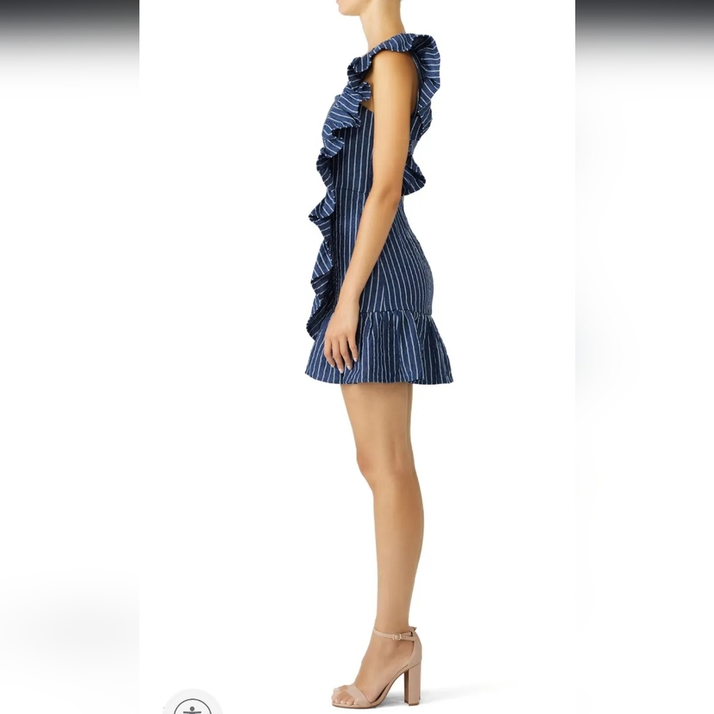 Alexis Konner Blue Striped One-Shoulder Dress - Picture 2 of 4
